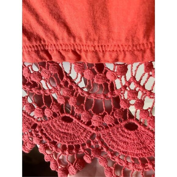 St John’s Bay Lace Trimmed Orange Tee 1X - Picture 5 of 10